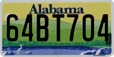 AL license plate 64BT704
