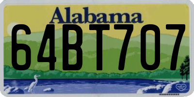 AL license plate 64BT707