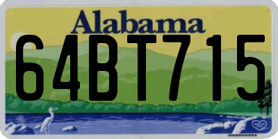 AL license plate 64BT715