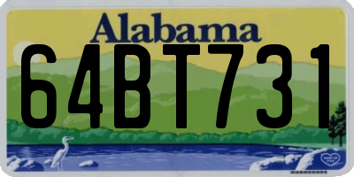 AL license plate 64BT731