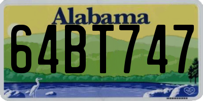 AL license plate 64BT747