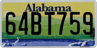 AL license plate 64BT759