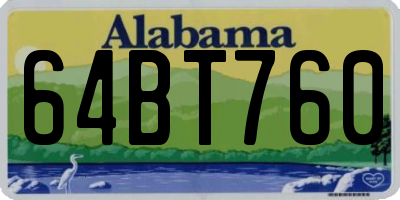 AL license plate 64BT760