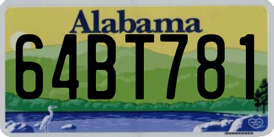 AL license plate 64BT781