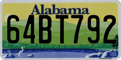 AL license plate 64BT792