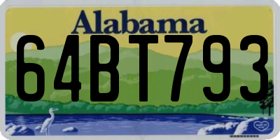 AL license plate 64BT793