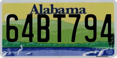 AL license plate 64BT794