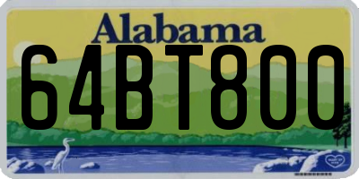 AL license plate 64BT800