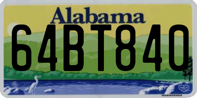 AL license plate 64BT840