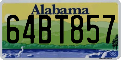 AL license plate 64BT857