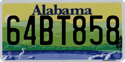 AL license plate 64BT858