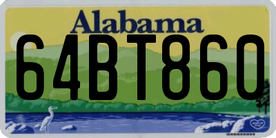 AL license plate 64BT860