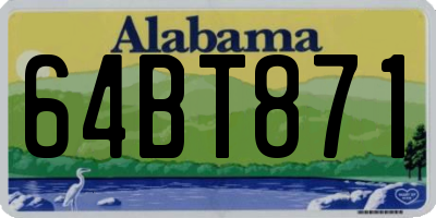 AL license plate 64BT871