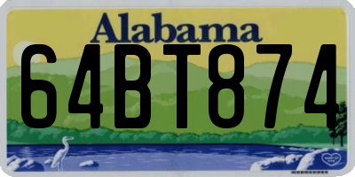 AL license plate 64BT874