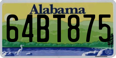 AL license plate 64BT875