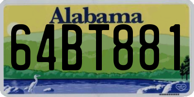 AL license plate 64BT881