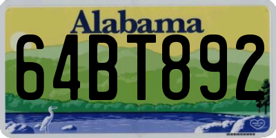 AL license plate 64BT892