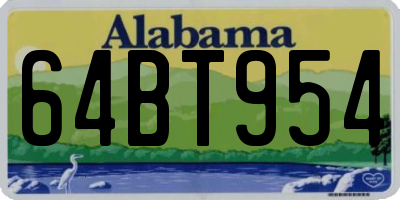 AL license plate 64BT954