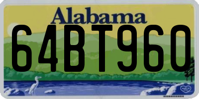 AL license plate 64BT960