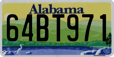 AL license plate 64BT971