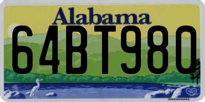 AL license plate 64BT980