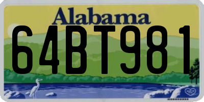 AL license plate 64BT981