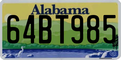AL license plate 64BT985