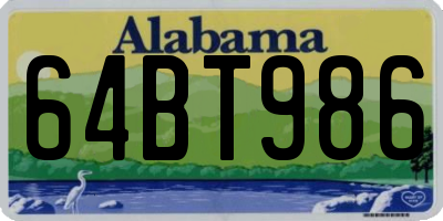 AL license plate 64BT986