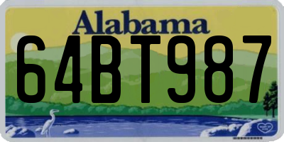 AL license plate 64BT987