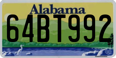 AL license plate 64BT992