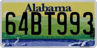AL license plate 64BT993