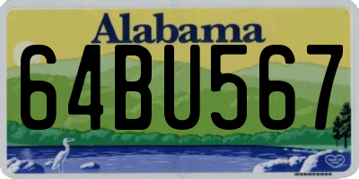 AL license plate 64BU567