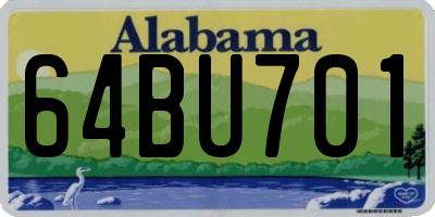 AL license plate 64BU701