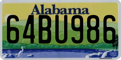 AL license plate 64BU986