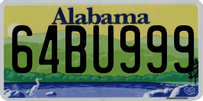 AL license plate 64BU999