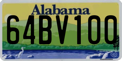 AL license plate 64BV100