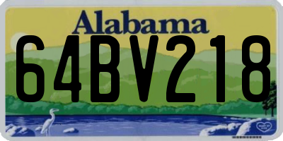 AL license plate 64BV218