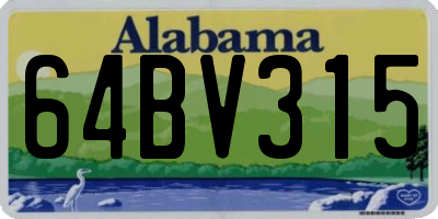 AL license plate 64BV315