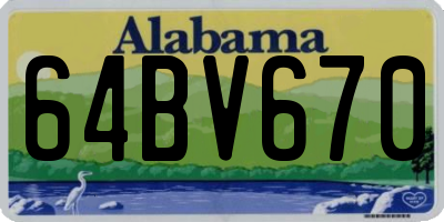 AL license plate 64BV670