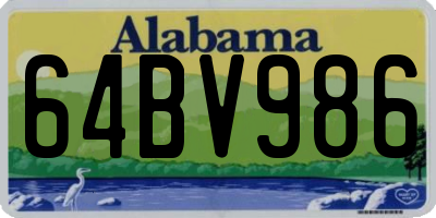 AL license plate 64BV986