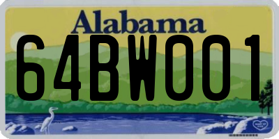AL license plate 64BW001