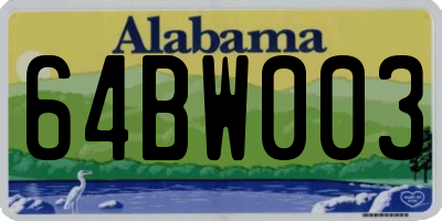 AL license plate 64BW003