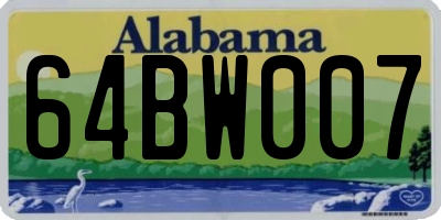 AL license plate 64BW007