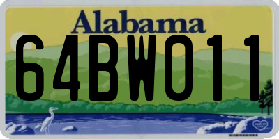 AL license plate 64BW011
