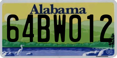 AL license plate 64BW012