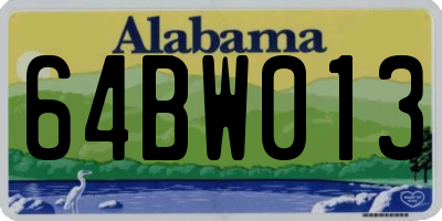 AL license plate 64BW013