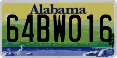 AL license plate 64BW016