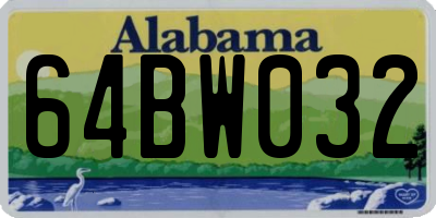 AL license plate 64BW032