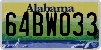AL license plate 64BW033