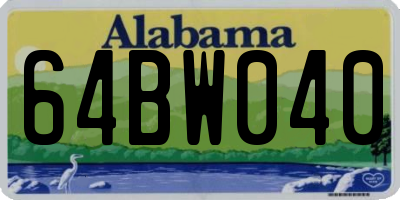 AL license plate 64BW040